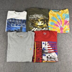 Vintage Lot Of  5 T-shirt's Wholesale Tee Lot Resell Mixed‎ Sizes Mens Y2K Flaws